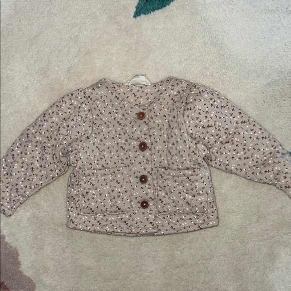 Jessica Simpson Floral Kids Jacket - Cream and Brown - Picture 1 of 6
